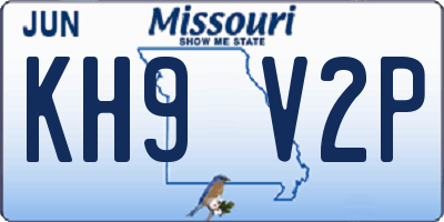 MO license plate KH9V2P