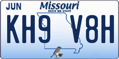 MO license plate KH9V8H