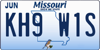 MO license plate KH9W1S