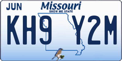 MO license plate KH9Y2M