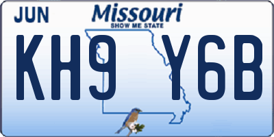 MO license plate KH9Y6B