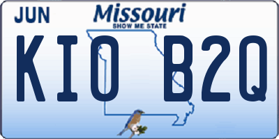 MO license plate KI0B2Q