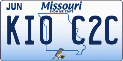 MO license plate KI0C2C