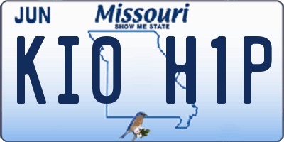 MO license plate KI0H1P