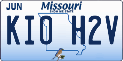 MO license plate KI0H2V