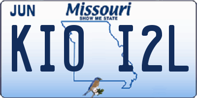 MO license plate KI0I2L
