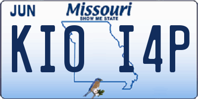 MO license plate KI0I4P