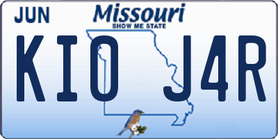 MO license plate KI0J4R