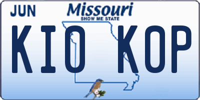 MO license plate KI0K0P