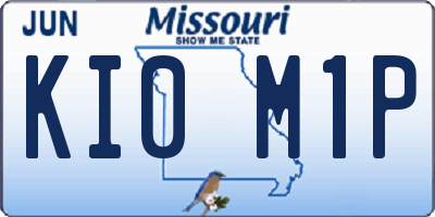 MO license plate KI0M1P