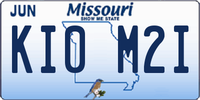 MO license plate KI0M2I