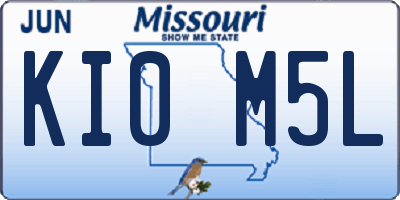 MO license plate KI0M5L