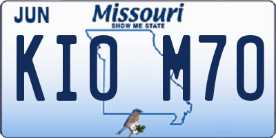 MO license plate KI0M7O
