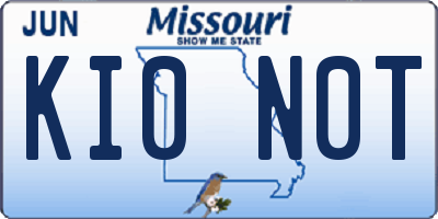 MO license plate KI0N0T