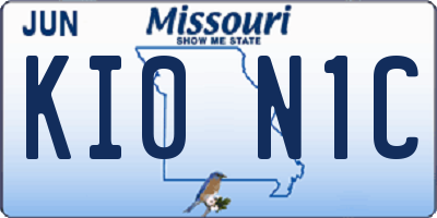 MO license plate KI0N1C