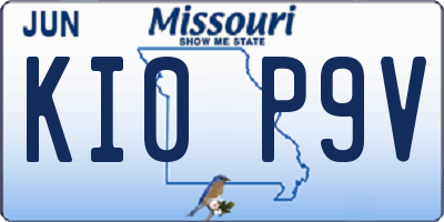 MO license plate KI0P9V