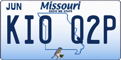 MO license plate KI0Q2P