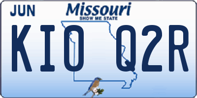 MO license plate KI0Q2R