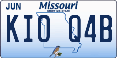 MO license plate KI0Q4B