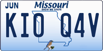MO license plate KI0Q4V