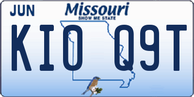 MO license plate KI0Q9T