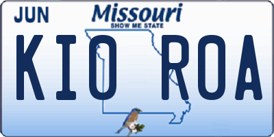 MO license plate KI0R0A