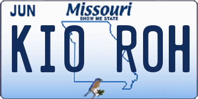 MO license plate KI0R0H