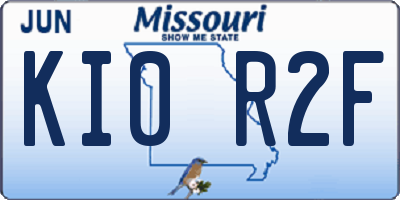 MO license plate KI0R2F