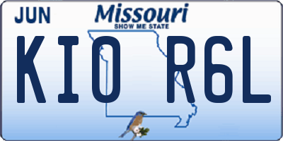 MO license plate KI0R6L