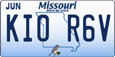 MO license plate KI0R6V