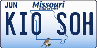 MO license plate KI0S0H