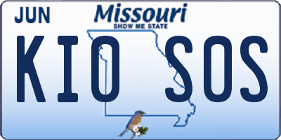MO license plate KI0S0S