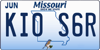 MO license plate KI0S6R