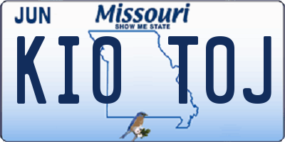 MO license plate KI0T0J