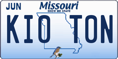 MO license plate KI0T0N