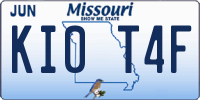 MO license plate KI0T4F