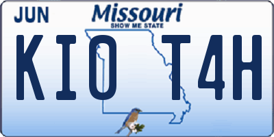MO license plate KI0T4H