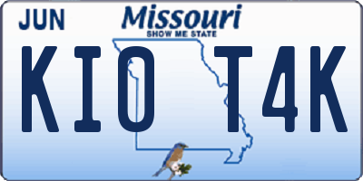 MO license plate KI0T4K