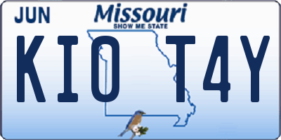 MO license plate KI0T4Y