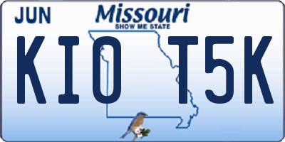 MO license plate KI0T5K