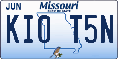 MO license plate KI0T5N