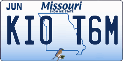 MO license plate KI0T6M