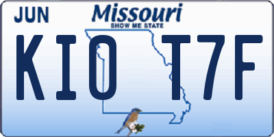 MO license plate KI0T7F