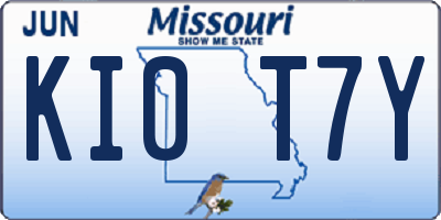 MO license plate KI0T7Y