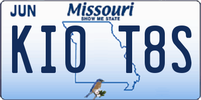 MO license plate KI0T8S