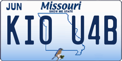 MO license plate KI0U4B