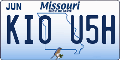 MO license plate KI0U5H