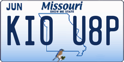MO license plate KI0U8P