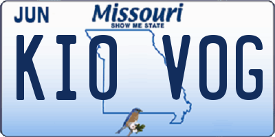 MO license plate KI0V0G