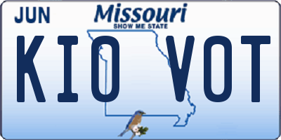 MO license plate KI0V0T